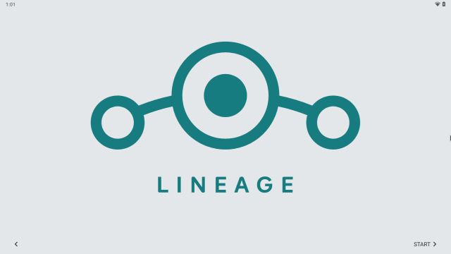 LineageOS startskärm
