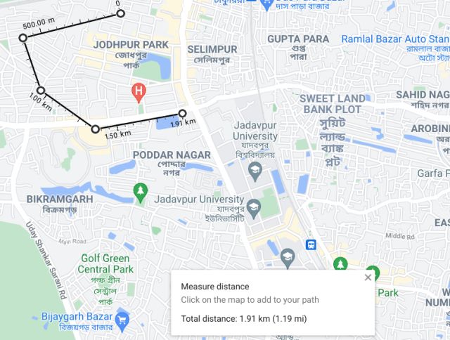 Mät avstånd på Google Maps på webben