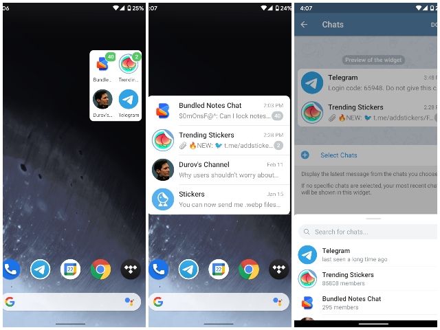Telegram Android beta bổ sung các tính năng mới 