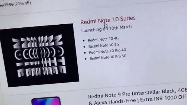 Redmi Note 10 lanseras den 10 mars i Indien 