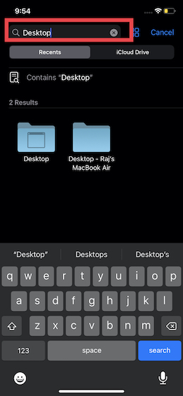 Kontrol F di Apple Aplikasi file di iPhone dan iPad 