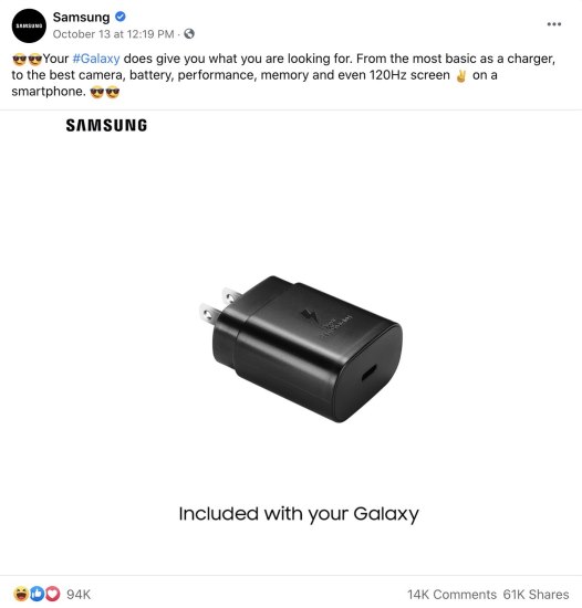 Samsung mengolok-olok apel saat melepas pengisi daya iPhone 12