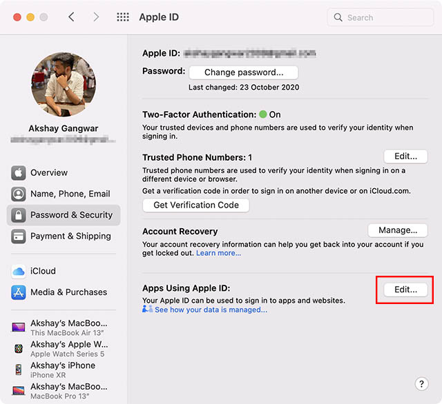 lihat aplikasi dengan id apel di mac