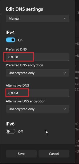 Cách bật DNS khi bật HTTPS Windows 11