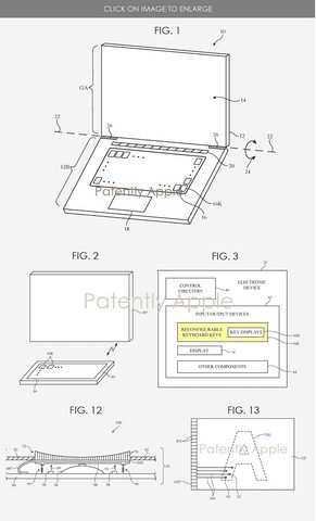 Apple Keyboard macbook yang dapat dikonfigurasi ulang dengan paten