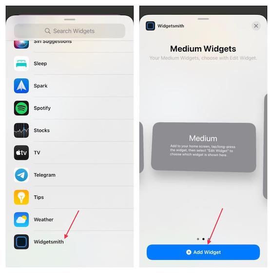 Tambahkan widget pembuat widget ke layar beranda iPhone