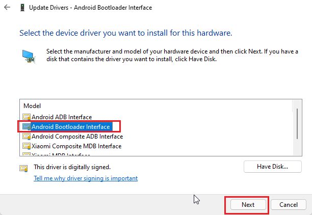 Instal driver untuk memperbaiki Fastboot tidak mendeteksi perangkat pada Windows sepuluh