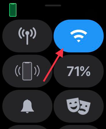 WiFi-ikonen finns på Apple Watch