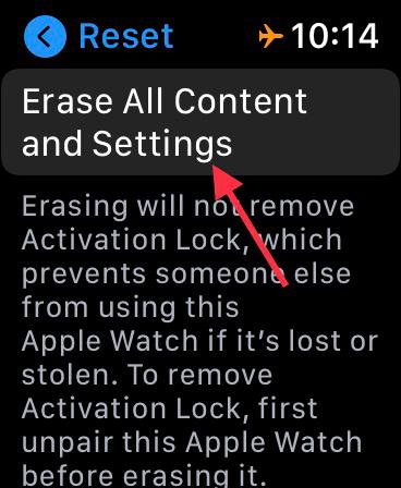 Menghapus Apple Watch dari Tampilan Pengaturan