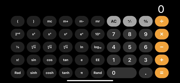 cara membuka mode sains di kalkulator ios 