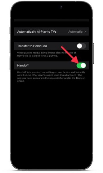 Stäng av Handoff på din iOS-enhet