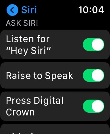 Matikan hei Siri hidup Apple Watch