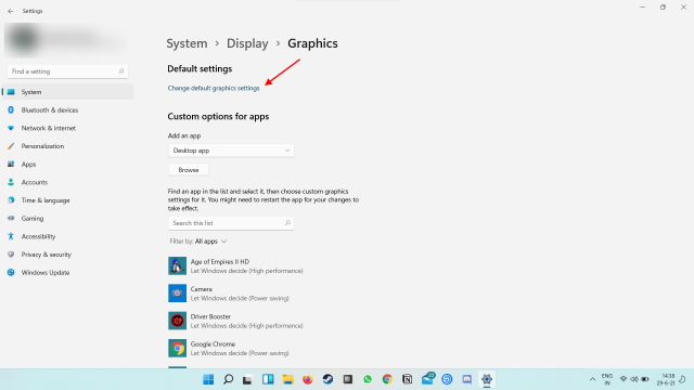 Thay đổi cài đặt Đồ họa mặc định trong Windows 11