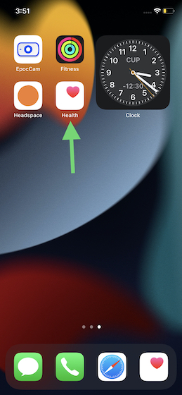 Luncurkan aplikasi Kesehatan di iPhone Anda
