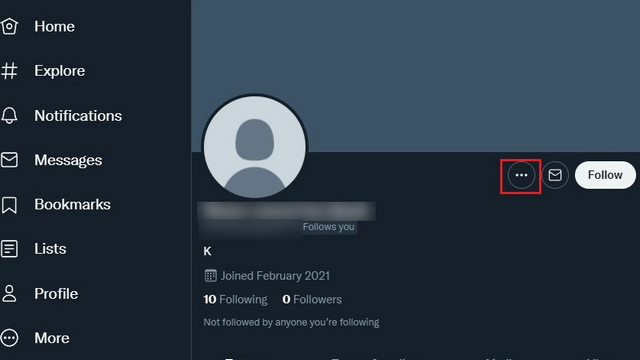 akses menu tiga titik twitter dari profil