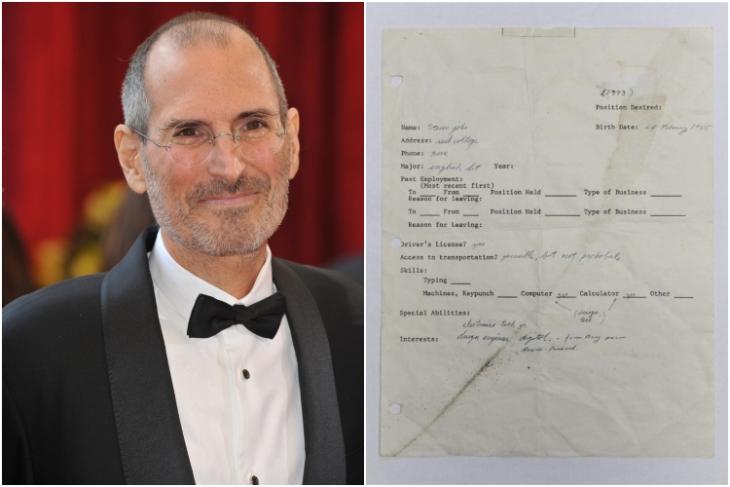 Steve Jobs handskrivna jobbansökan för auktion;  Värt $175 000