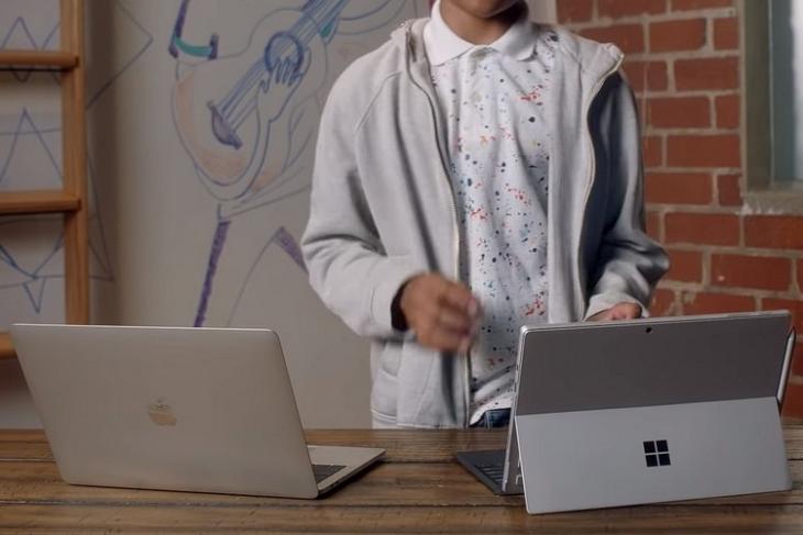Microsoft membandingkan Surface Pro 7 dengan MacBook pro