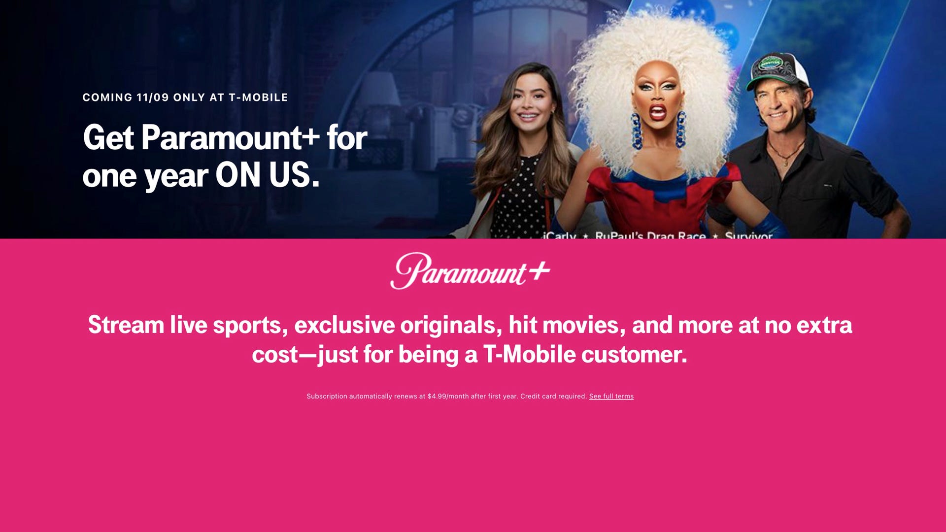 Gratis T-Mobile Paramount Plus