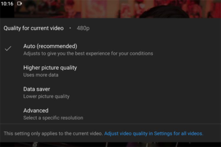 YouTube đang kiểm tra cài đặt chất lượng video mới mà bạn không trực tiếp đặt độ phân giải