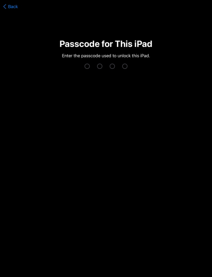 nhập mật mã để đặt lại iPad