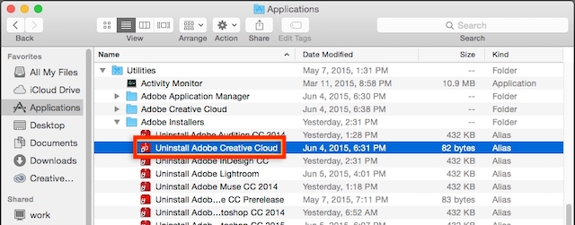 Menggunakan alat Adobe Creative Cloud Cleaner di Mac - Adobe Loading Fonts Error