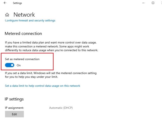 Ngăn ngừa Windows 10 bản cập nhật với kết nối được đo