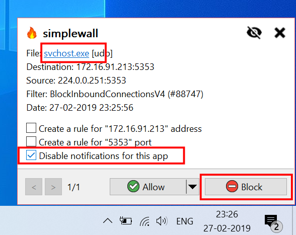 SimpleWall để tắt Windows 10 bản cập nhật