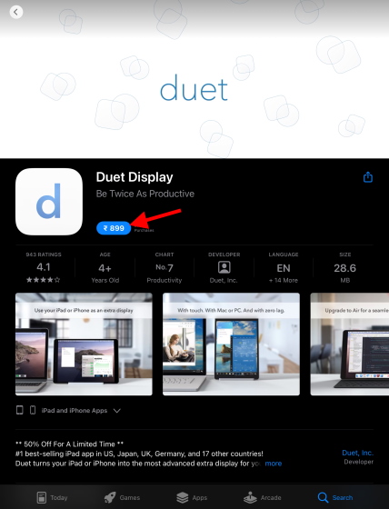 Använd din iPad som en andra bildskärm för att köpa en Duet Display
