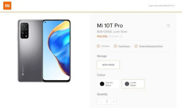 Giá Mi 10T Pro Ấn Độ bị rò rỉ nhầm bởi Xiaomi trước khi ra mắt