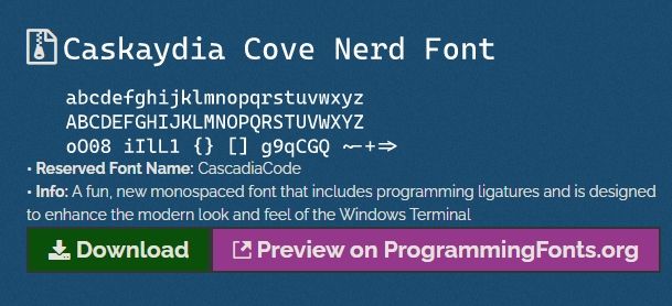 Áp dụng Phông chữ Caskaydia Cove cho Windows Phần cuối