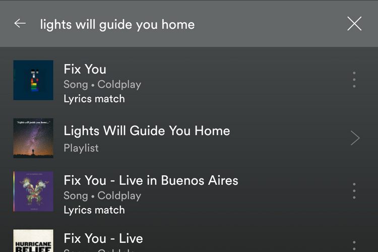 Spotify Now cho phép bạn tìm bài hát bằng lời bài hát