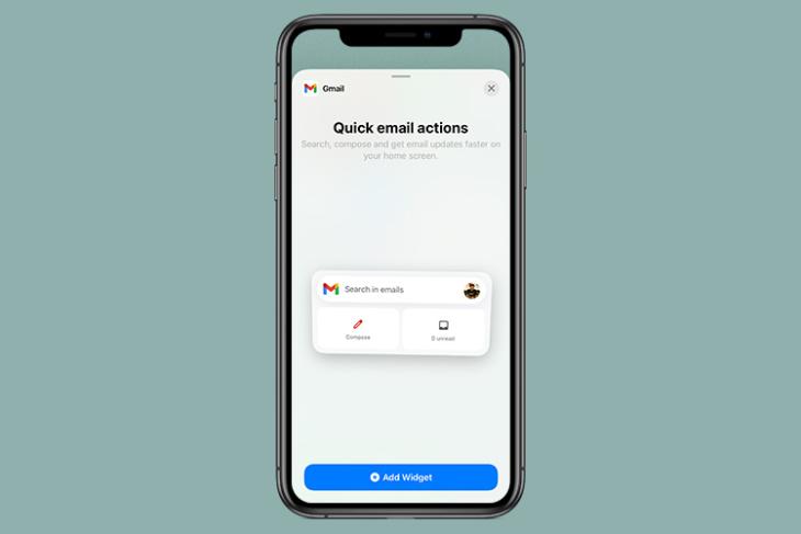 Gmail-widgeten iOS 14 med