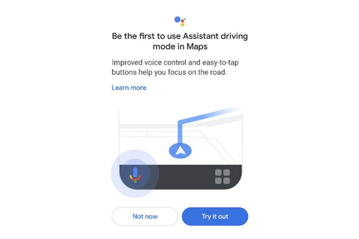 chế độ trợ lý lái xe google maps
