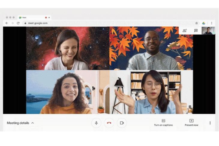 Google Meet Now stöder anpassad webbbakgrund
