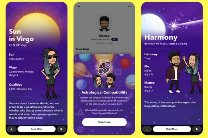 Snapchat lägger till astrologiska profiler i den senaste uppdateringen