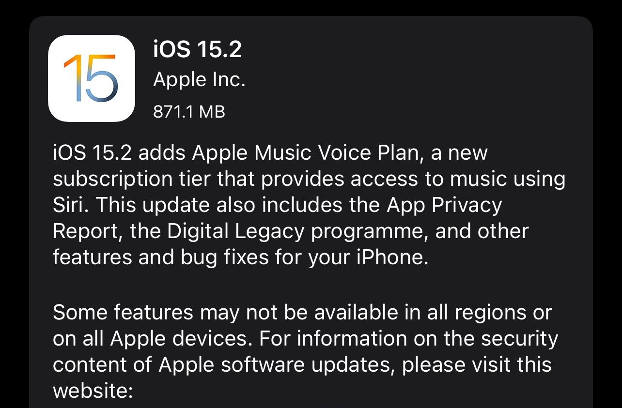 iOS 15.2 Dan iPadOS 15.2 Dirilis, Dapatkan Link Download Langsung Disini