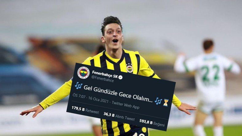 Mesut Özil của Fenerbahce chia sẻ kỷ lục tương tác