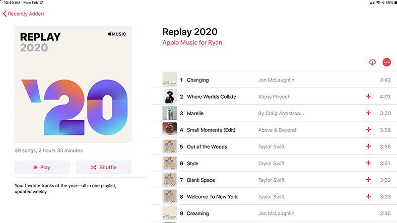 Apple Đã phát hành tính năng tổng hợp hàng năm của Music 'Replay'