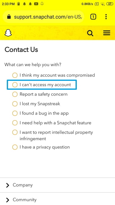 đặt lại mật khẩu snapchat mà không cần số điện thoại hoặc email
