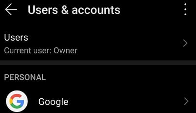 Người dùng và tài khoản Android