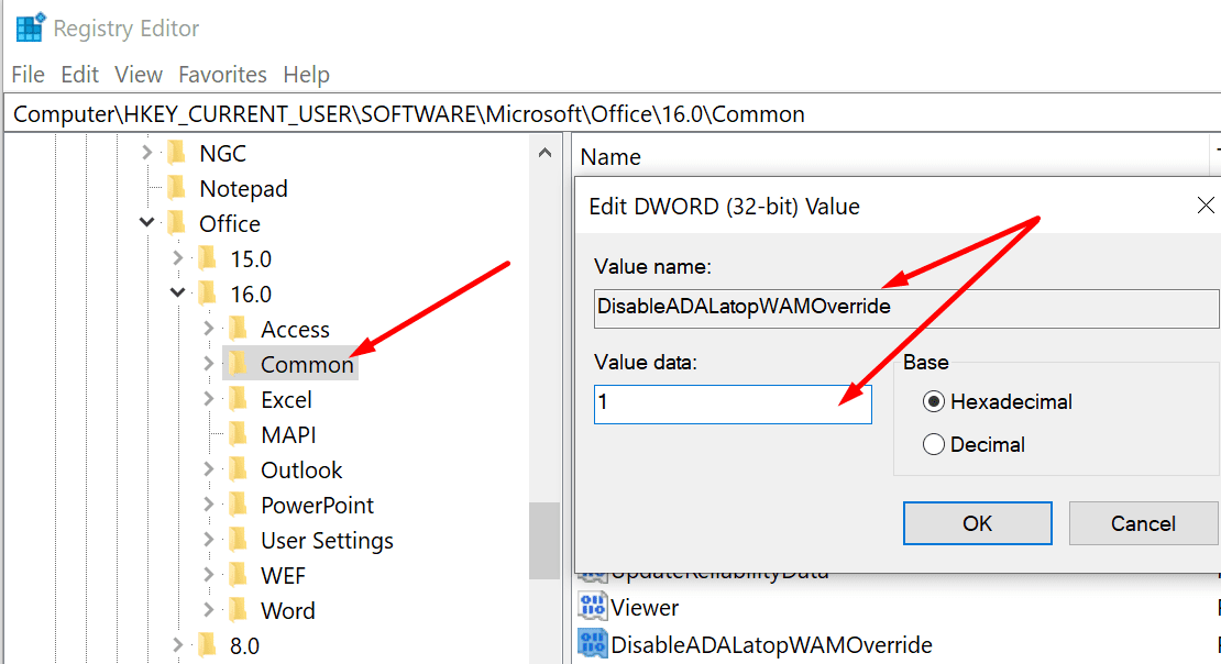 DisableADALatopWAM Hủy đăng ký Windows