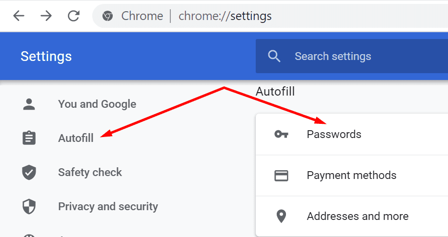 Mật khẩu tự động điền của Chrome