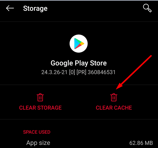 xóa bộ nhớ cache của ứng dụng Google Pixel