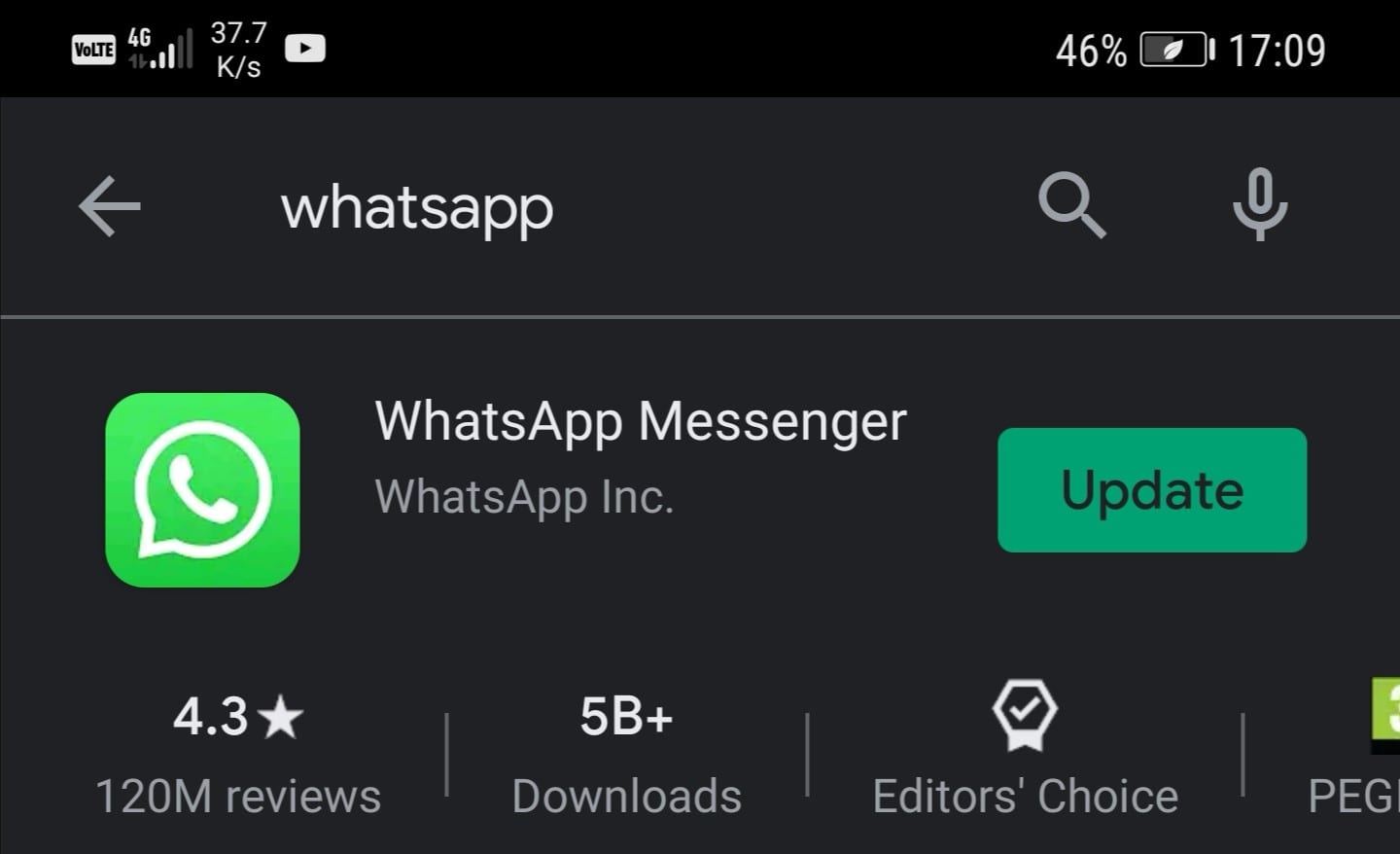 cập nhật whatsapp android
