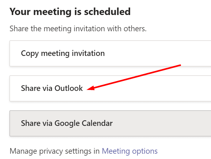 chia sẻ các cuộc họp nhóm qua Outlook