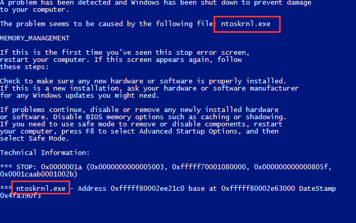 Sửa lỗi ntoskrnl.exe BSOD Windows