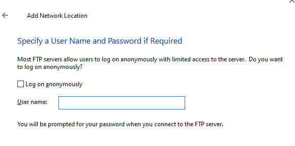 Máy chủ FTP có tên người dùng