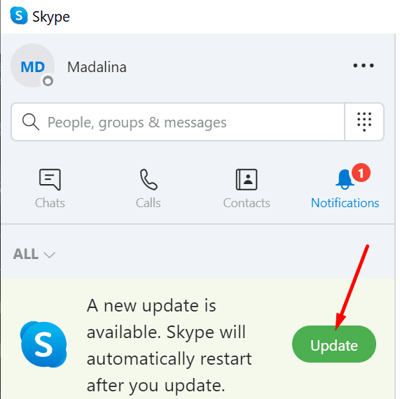 cập nhật skype