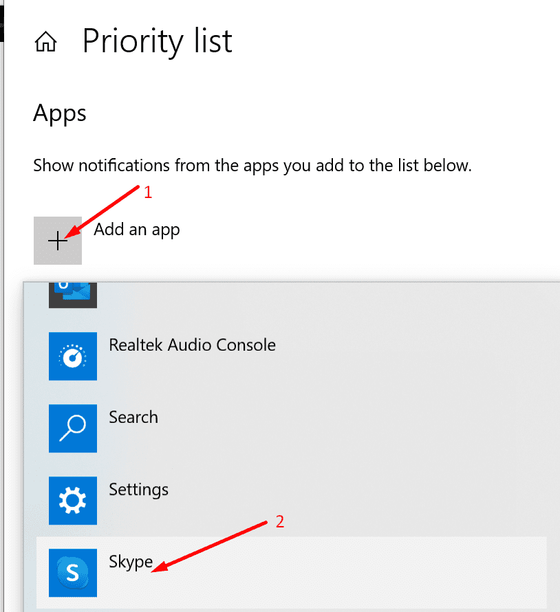 danh sách ưu tiên thêm skype