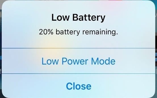 iPhone ở chế độ năng lượng thấp